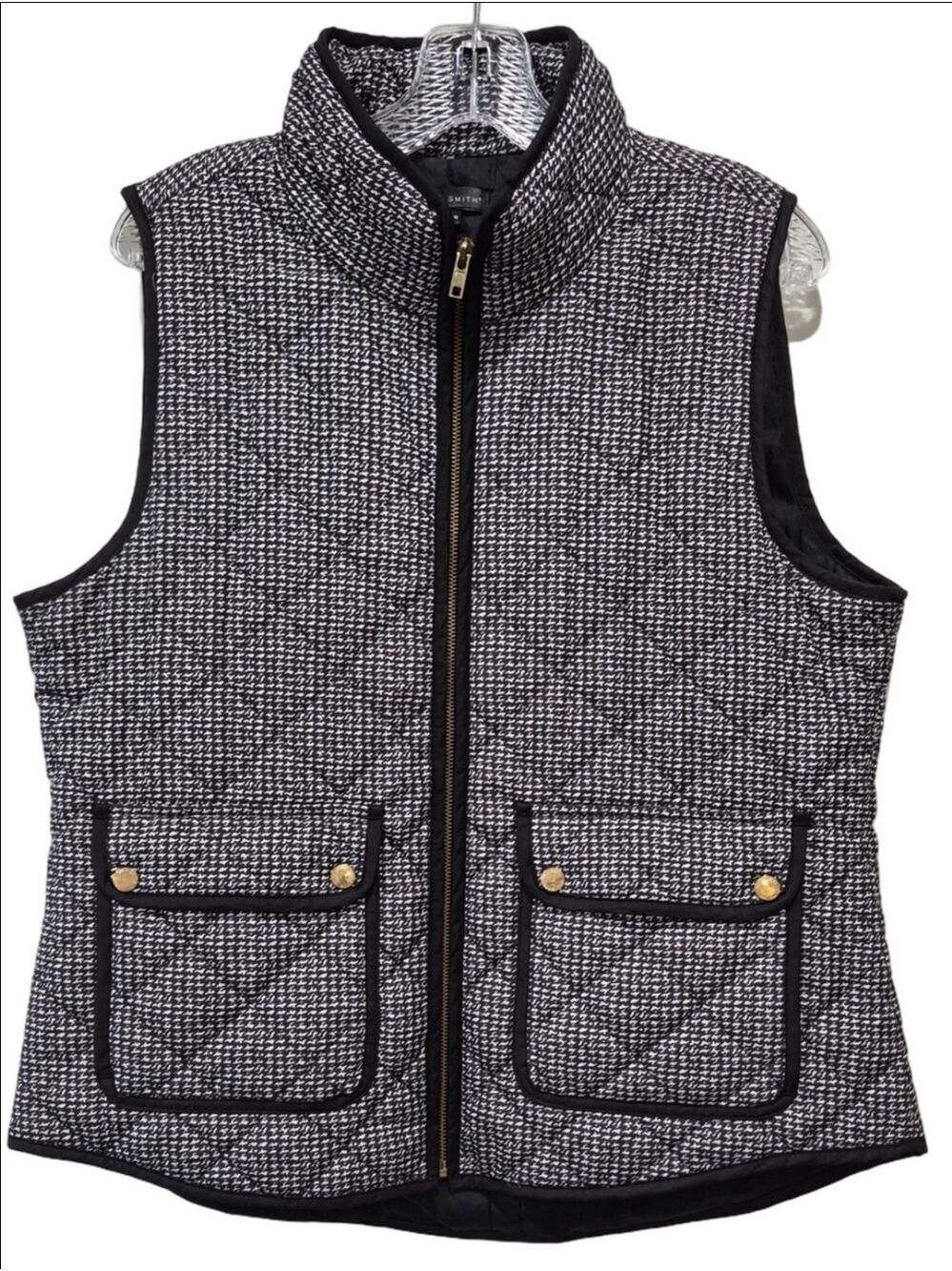 Willi Smith Quilted Houndstooth Puffer Vest XL
